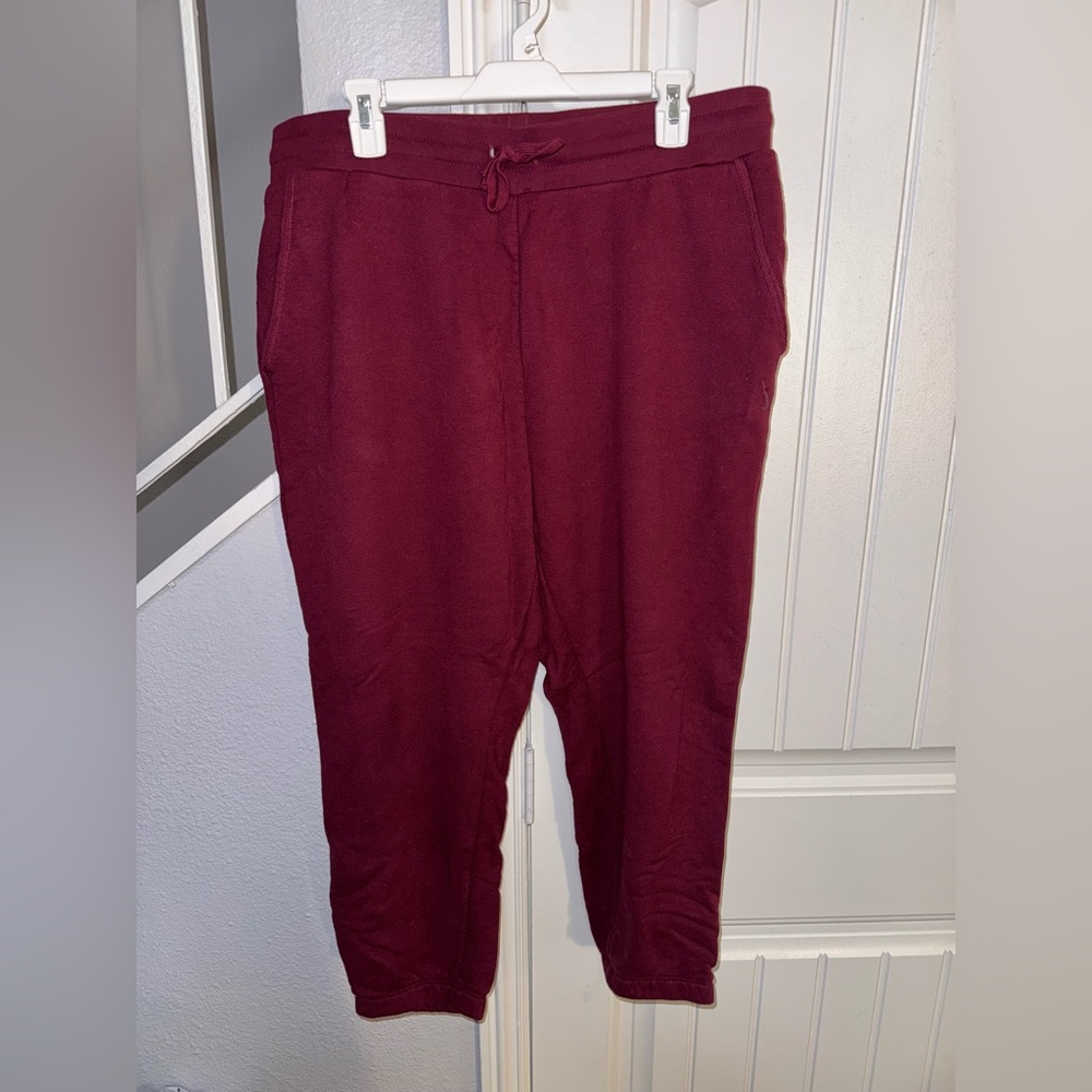Nike Yoga Burgundy Tapered Jogger Sweatpants with Elastic Cuffs